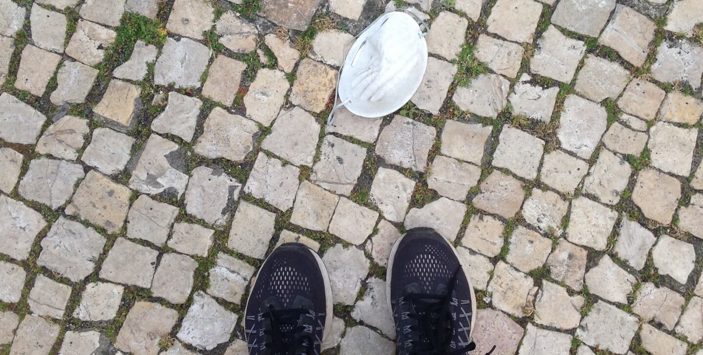 picture of a mask on the ground